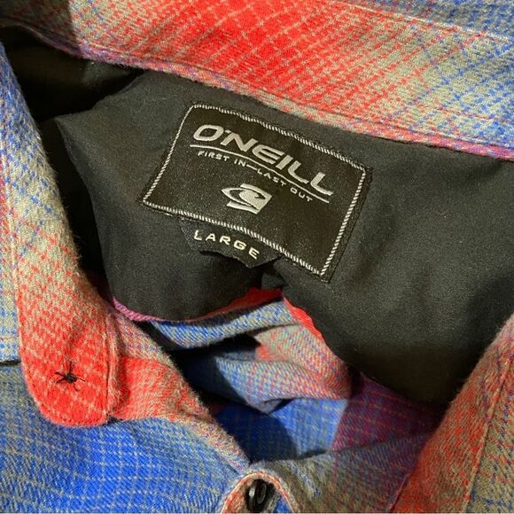 O’Neill Surfer Flannel Cotton Plaid Long Sleeve Button Up - Picture 3 of 4